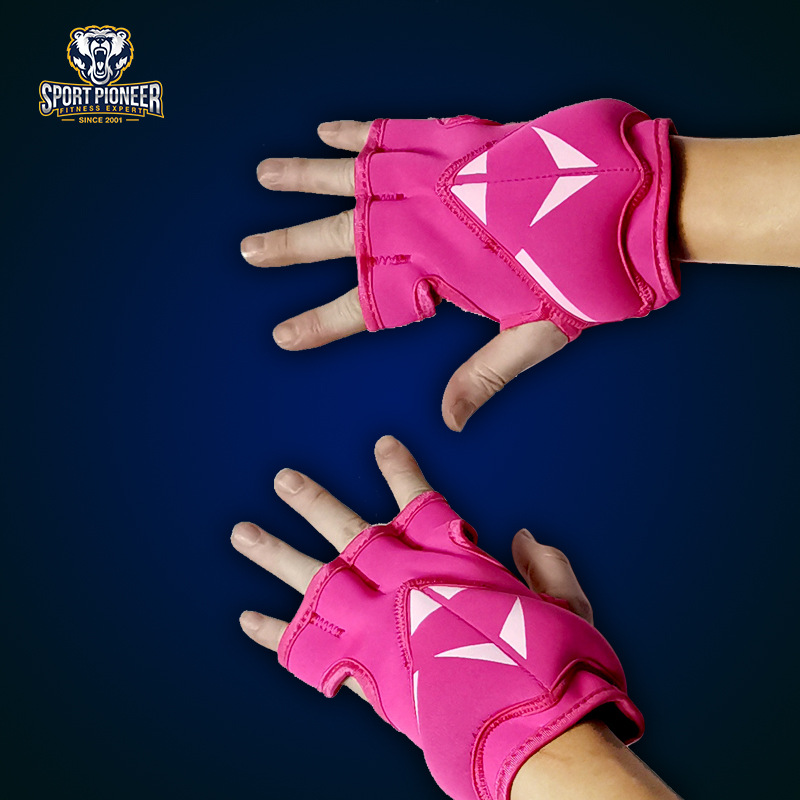 Nuevo 2 libras deportes peso-cojinete guantes pesados fuerte muñeca boxeo corriendo medio dedo guantes