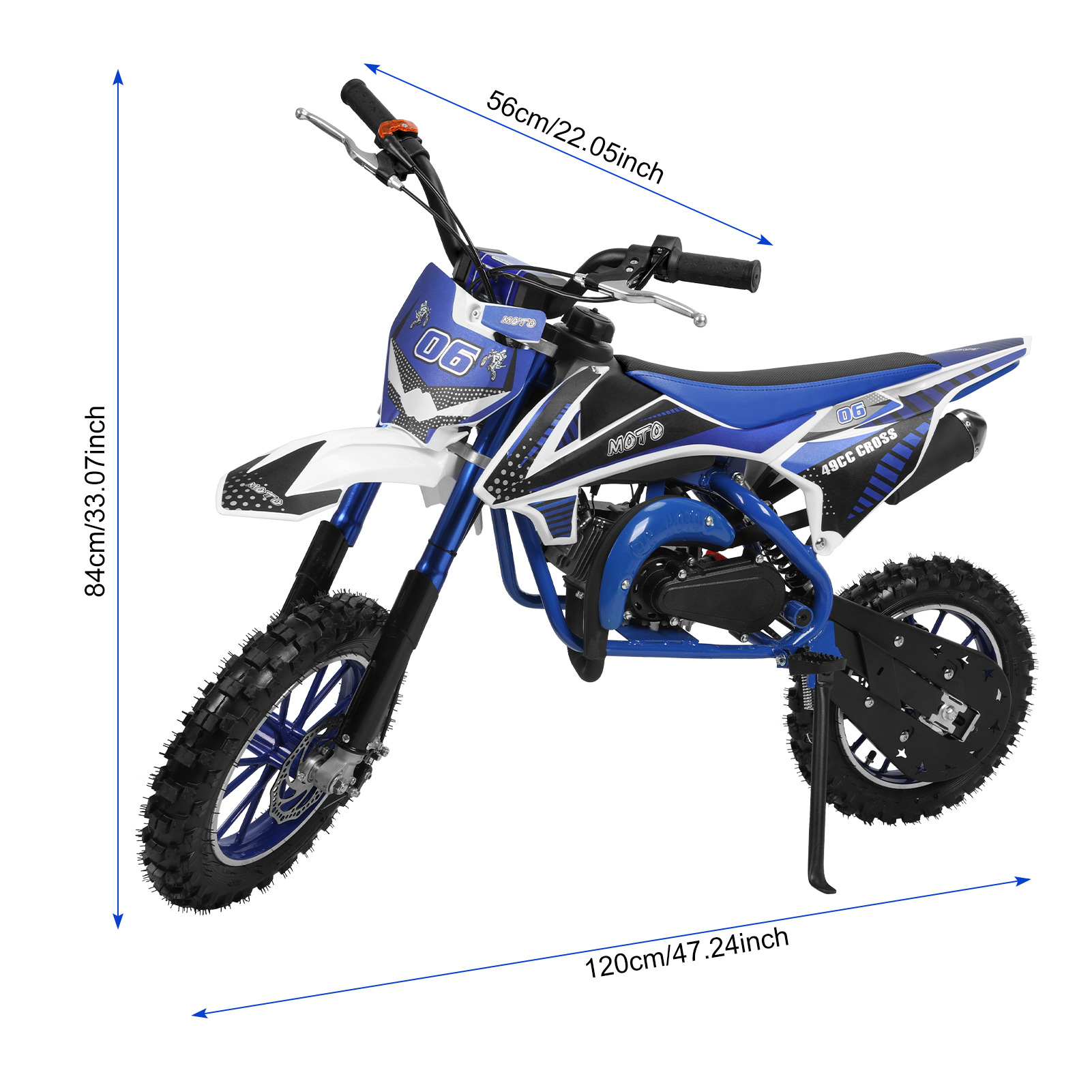 Cross-Border Export to North America Epa Four-Stroke Two-Stroke 49Cc Double-Row Mountain Motorcycle Small Kidsren's Off-Road Motorcycle