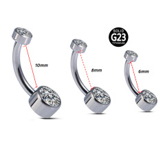 Twin cylindrical zirconia 14G 6/8/10mm bar Ti belly ring 2022 new belly ring