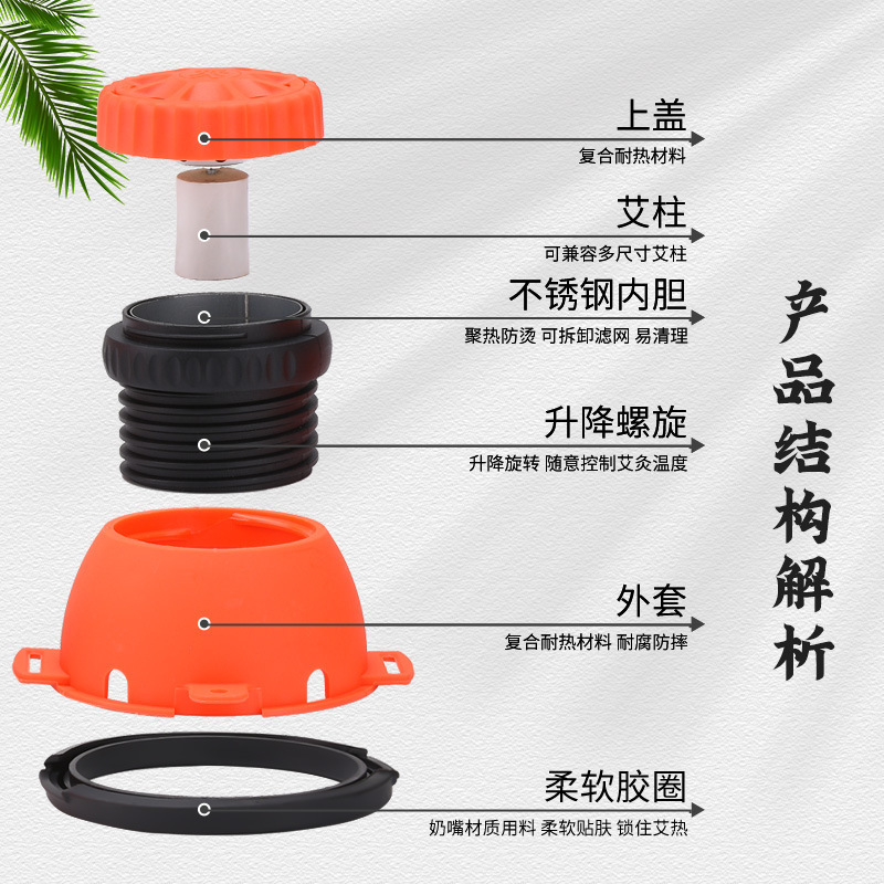 雷の火のツボの灸の灸の箱の灸の缶の美容院の専用の宮廷は身につけて灸の携帯式の灸器の器具の卸売りを治療します|undefined