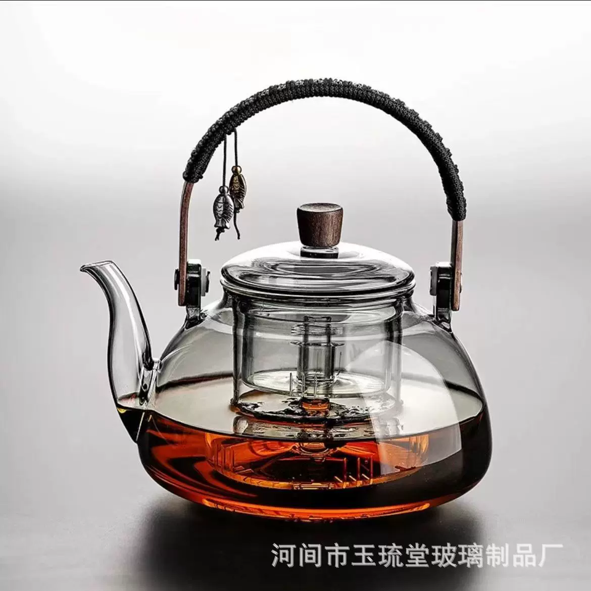 煮茶壶烧水壶玻璃高级感养生壶提梁壶家用泡茶壶电陶炉蒸煮茶壶