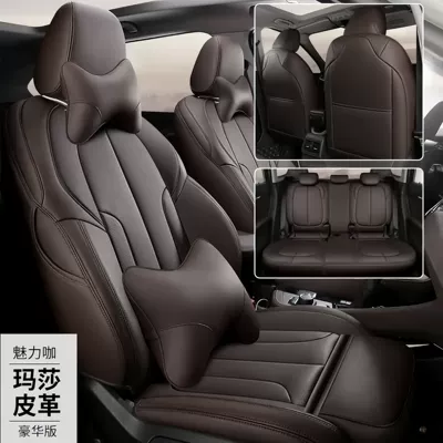 Modelə uyğun (Original) oturacaq örtükləri – leather car seat covers for - charming-coffee-deluxe-edition-five-seater-nappa-leather-full-coverage-for-front-and-rear-rows