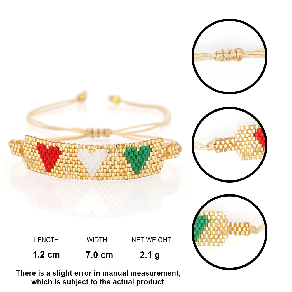 Simple Style Heart Shape Glass Beaded Womenu0027S Bracelets