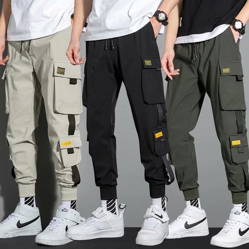 Boys' Over-the-Knee Work Pants Autumn Youth Fall Casual Pants Korean Style Middle School Student Trendy Versatile Sport Pants