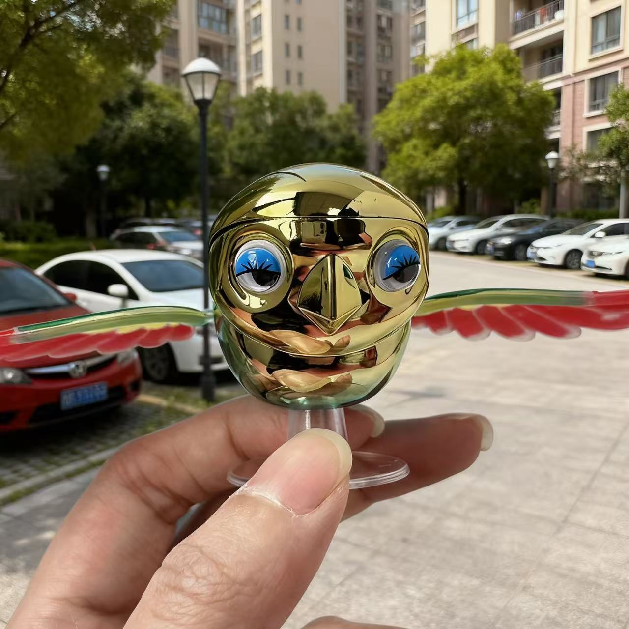 [Alas móviles con pájaros voladores] 3D decoración tridimensional espejo retrovisor de automóvil viento libre de electricidad juguetes creativos para automóviles image 4