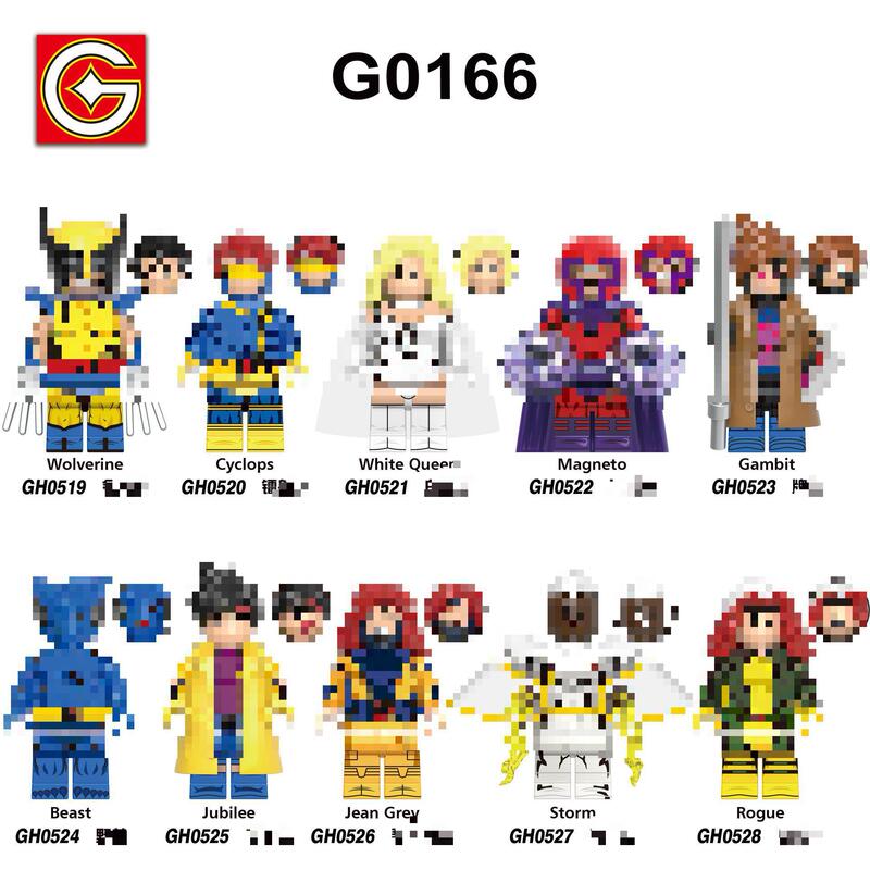 G0166 Super Hero Series Wolverine Cyclops White Queen Stormgirl Assembled Children's Building Block Toys in Bag G0166 Super Hero Series Wolverine Cyclops White Queen Stormgirl Assembled Children's Building Block Toys in Bag