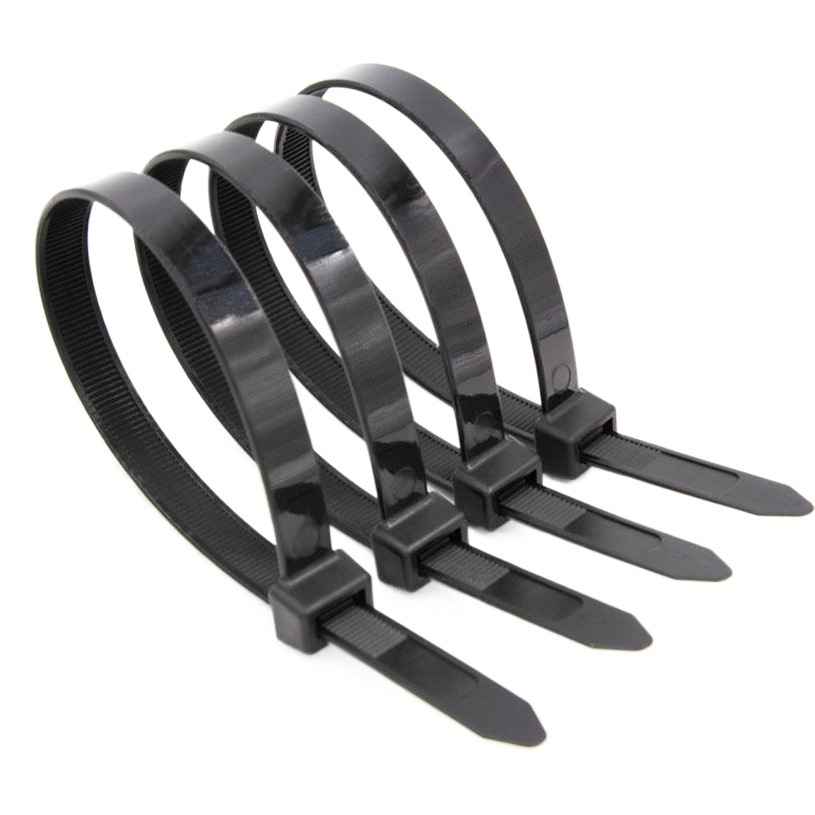 Fabricantes que venden paquetes de nylon de corbata negra con línea de corbata de plástico de autobloqueo Perro de estrangulación negro