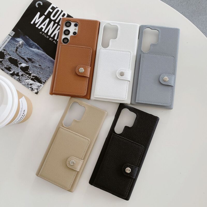 Suitable for Samsung S25Ultra Pebbled Pattern Card-Inserting Phone Case, S21/S22/S23Plus Wallet Phone Case Suitable for Samsung S25Ultra Pebbled Pattern Card-Inserting Phone Case, S21/S22/S23Plus Wallet Phone Case