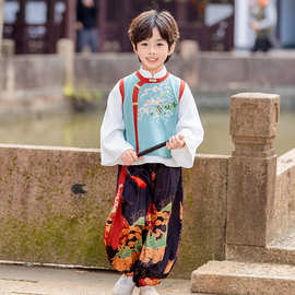 汉服男童2025新款春秋小少爷国风男宝节假日儿童古风帅气唐装套装