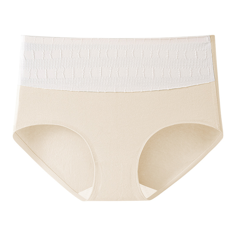 Algodón de las mujeres 7A antibacteriano transpirable inferior entrepierna alta cintura vientre contracción más tamaño triángulo shorts cabeza inconsútil ropa interior la muchacha