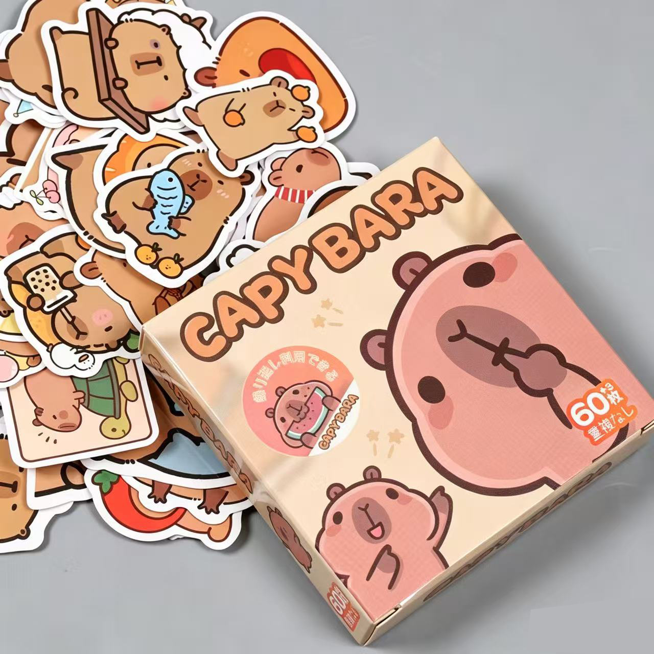 63 pegatinas de caja de regalo para niños encantadores personajes de dibujos animados transfronterizos decoración caliente pegatinas impermeables al por mayor
