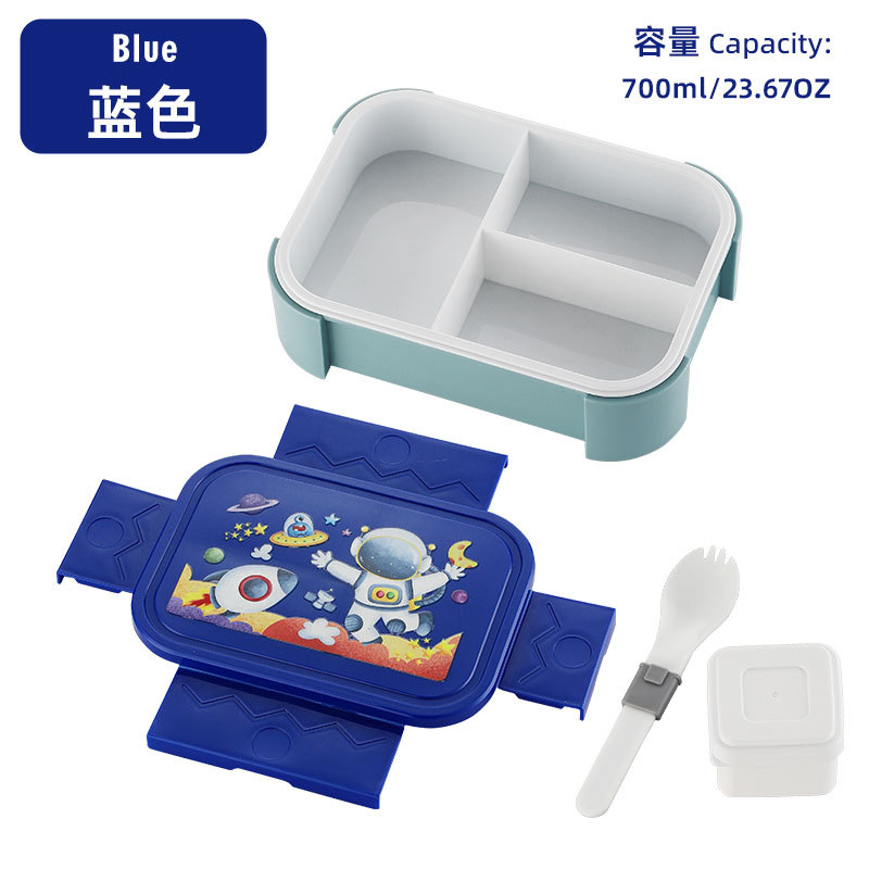 Amazon caja de almuerzo infantil transfronteriza caja de almuerzo de plástico de dibujos animados caja de almuerzo de microondas calentamiento caja de almuerzo de estudiantes