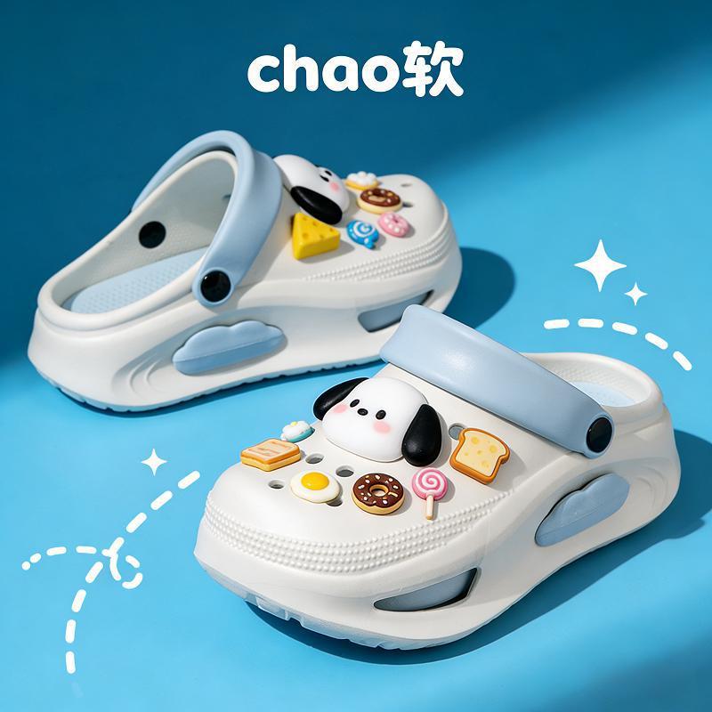 可爱卡通凉鞋厚底增高新款2025洞洞鞋女夏季外穿防臭沙滩鞋拖鞋