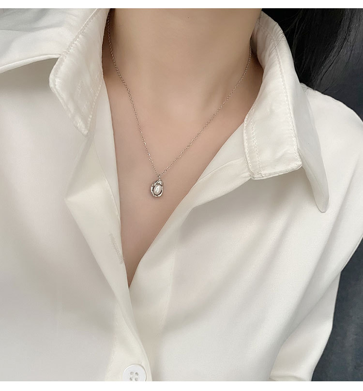 Elegant Geometric Titanium Steel Plating Pearl Necklaces_colorza_5