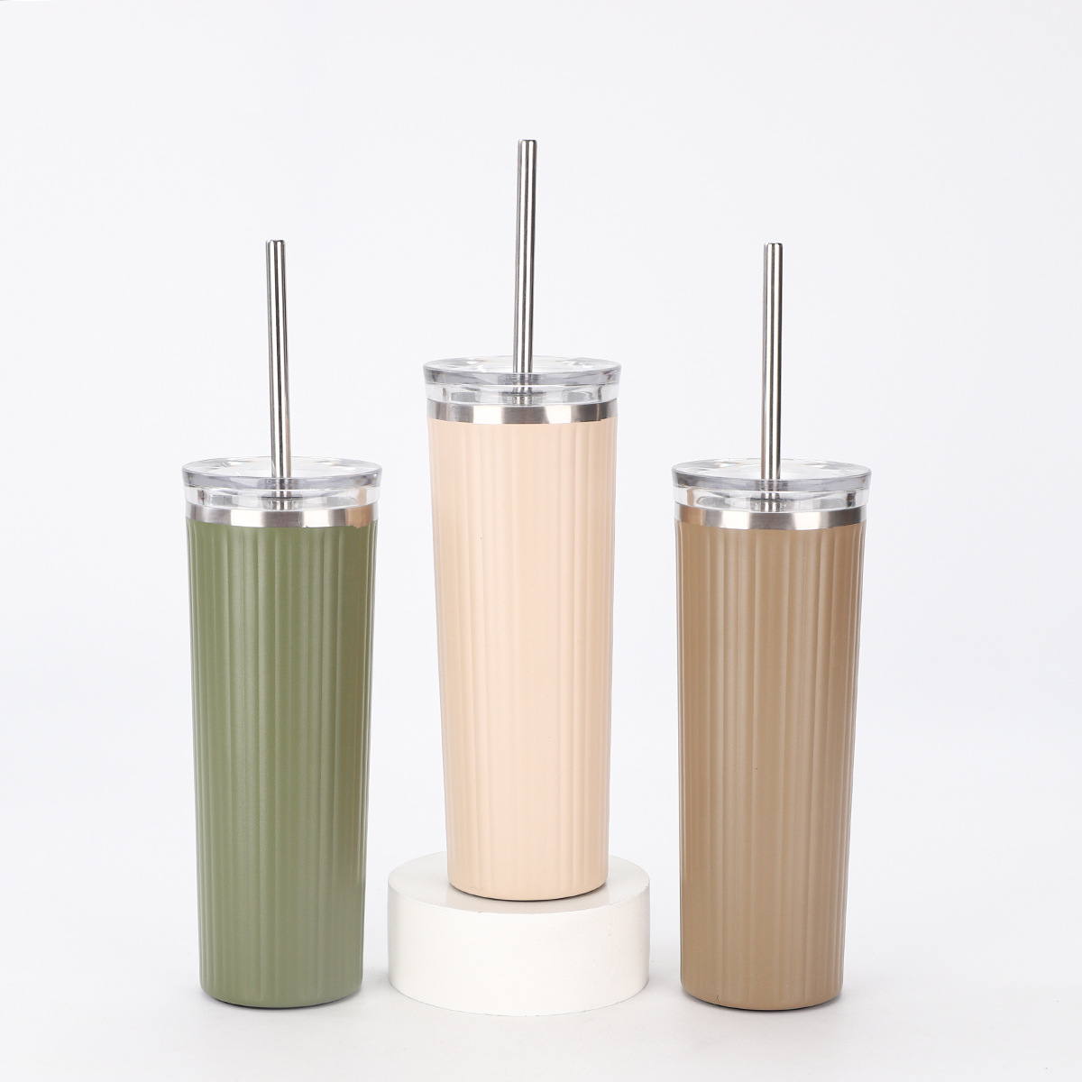 Nuevo taza de café de oficina con paja taza de bebida directa de gran capacidad 304 taza de vacío de acero inoxidable mayorista