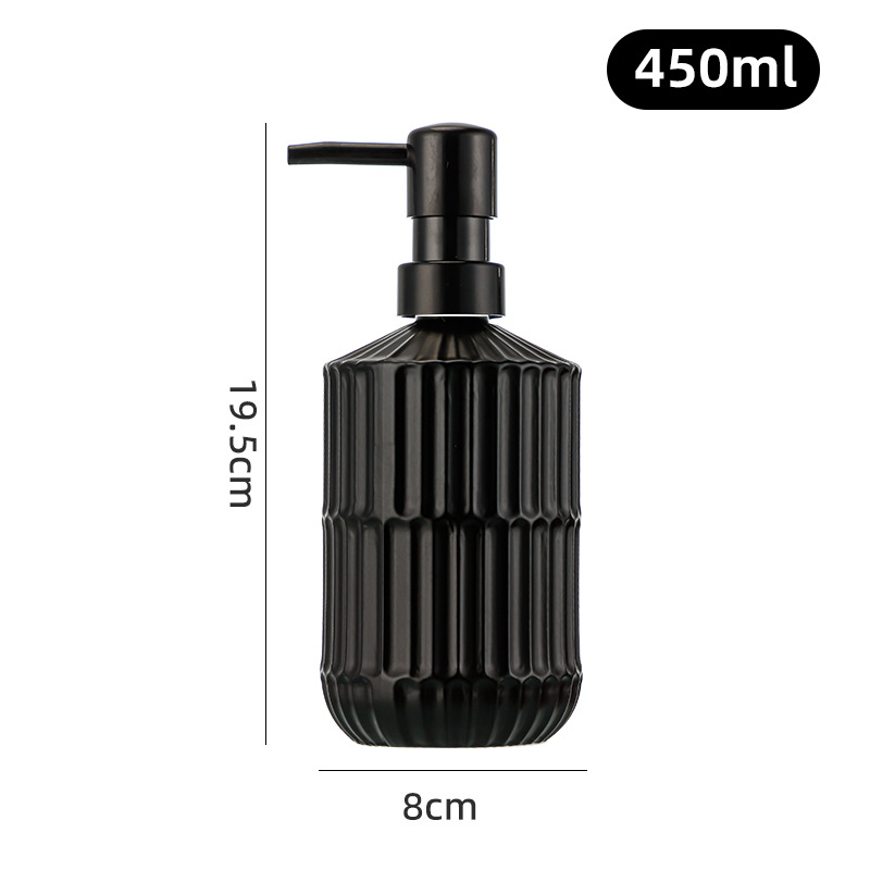 450ml; Bamboo sólido negro + cabeza de bomba negra