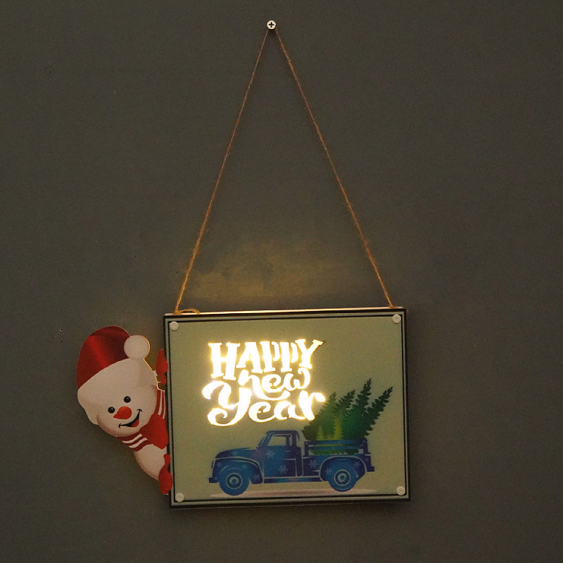 Transfronterizo nueva decoración de Navidad placa de la puerta LED luz fiesta FIESTA DE Año Nuevo suministros de vacaciones accesorios adornos de pared