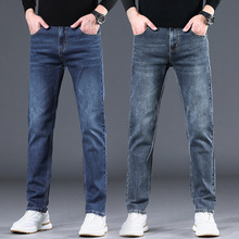 广州男士牛仔裤直筒修身显瘦休闲百搭2025秋冬新款高端潮流裤子男