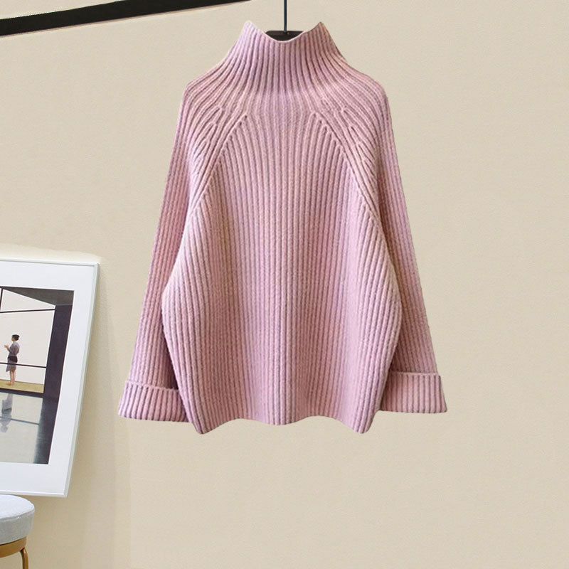 冬服、新しいスタイルの綿のベスト、タートルネックセーター、女性のスリムなワイドレッグパンツの3点セット|undefined