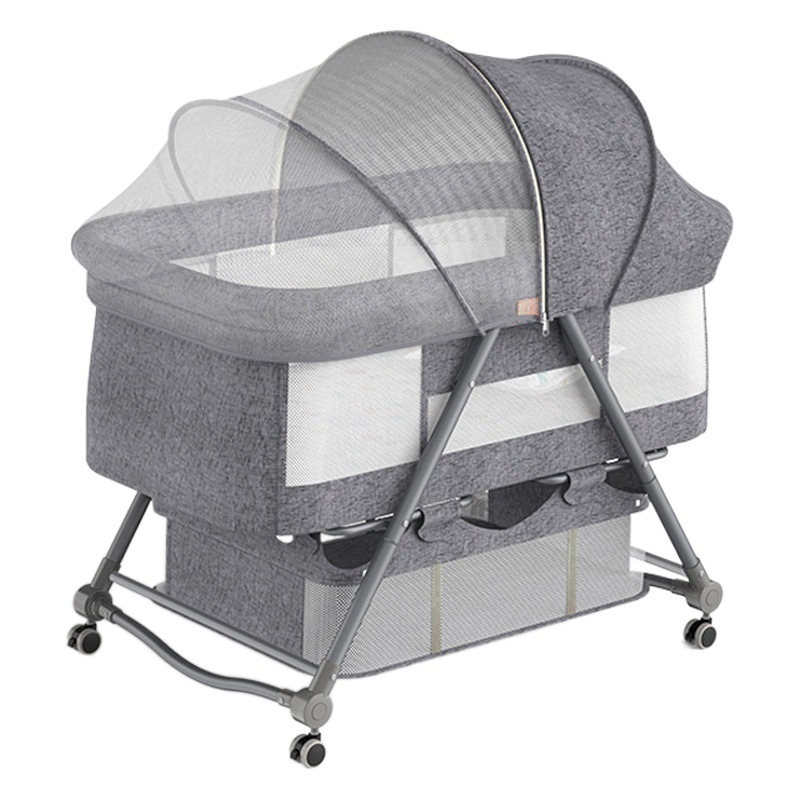 Cuna portátil plegable Cuna Cama con rodillo móvil cama de bebé BB dormir recién nacido cama de empalme