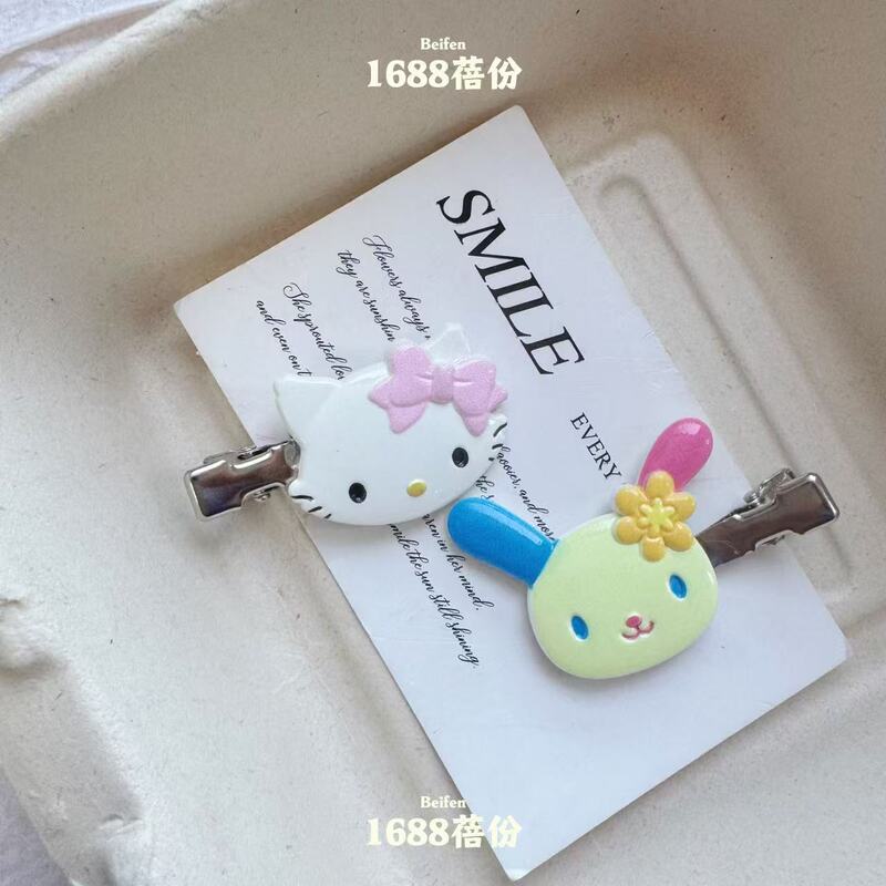 网红同款可爱Kitty猫无痕发夹侧边夹卡通花小兔鸭嘴夹碎发卡儿童|undefined