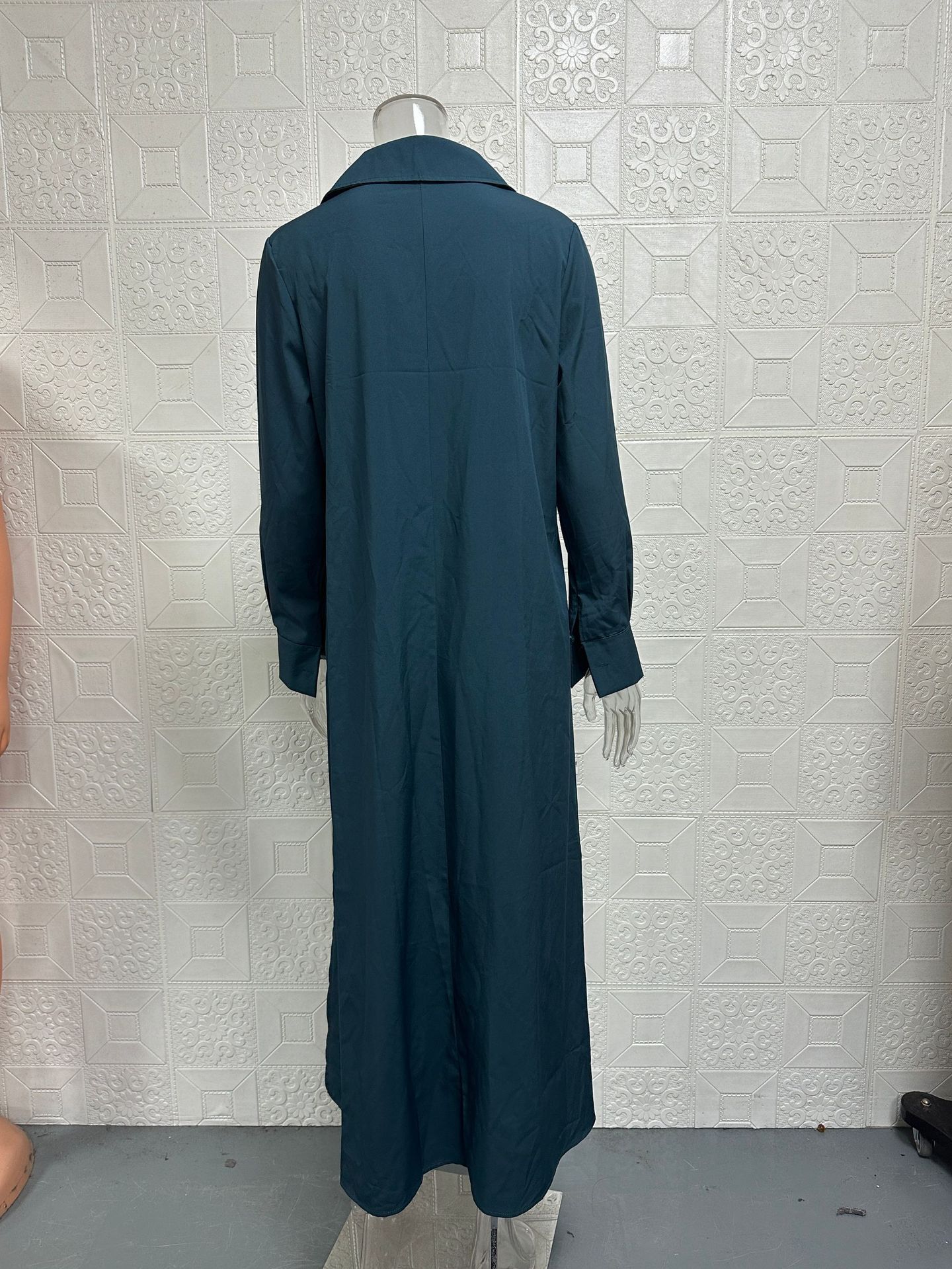 2026 Cross-Border Autumn/Winter New European And American Casual Loose Solid Color V-Neck Pullover Long Sleeve_ecoleips.com