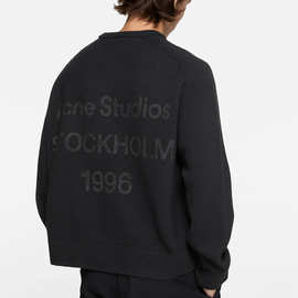 跨境轻奢潮牌AC 1996系列英文字母logo提花百搭男女圆领针织毛衣