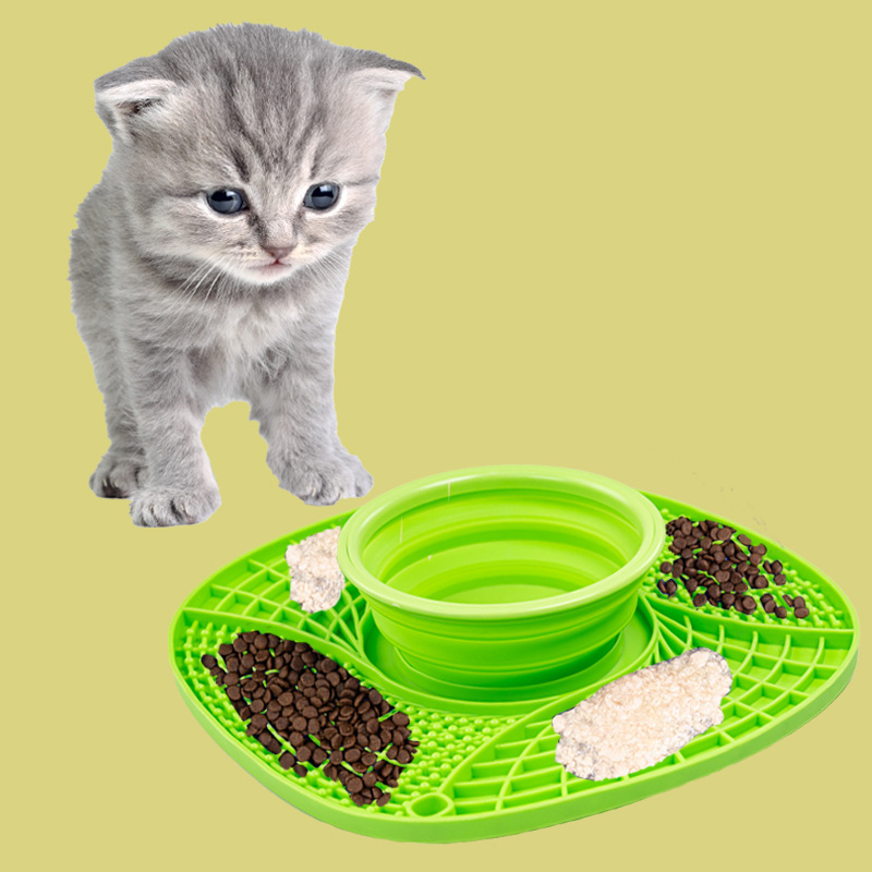 シリコン製ペット用食器マット、犬の食事時の食べこぼし防止、お手入れ簡単、猫用マット、吸盤付き、ペット用ゆっくり食べる食器|undefined