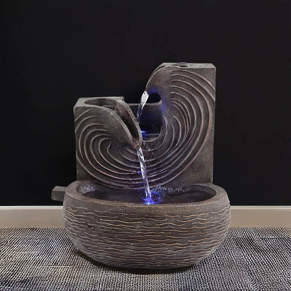 Zen resin tank desktop running water ornaments circulating water with lamp office desktop running water wealth making ornaments
