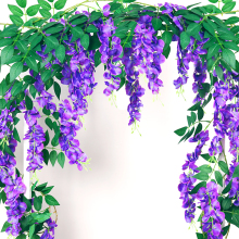 紫藤花豆花串塑料绢花吊顶缠绕墙面婚庆装饰藤蔓植物假花藤条
