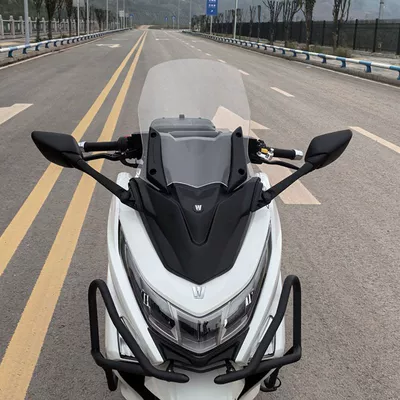 Motorcycle front windshield Uhr150 Special Windshield Upgrade - matte-black-mask-transparent-38cm-windshield-base-rearview-mirror