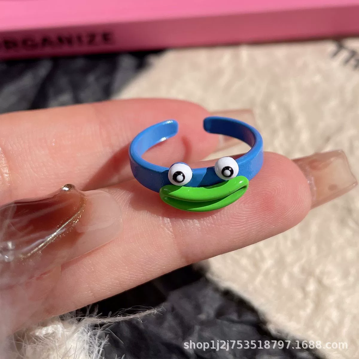 Cute cartoon one size ring, funny monster for elementary school students for beloved