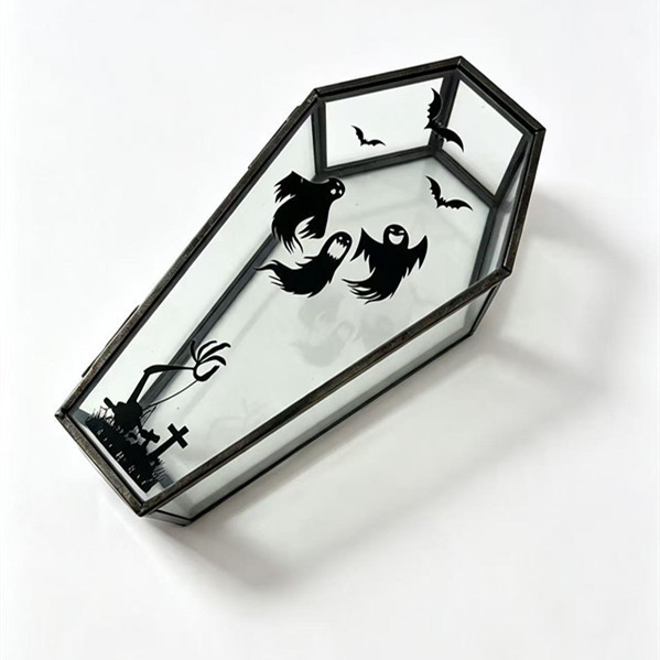 Glass Coffin Box with Lid Gothic Style Jewelry Storage Box Halloween Coffin Jewelry Crystal Display Box Glass Coffin Box with Lid Gothic Style Jewelry Storage Box Halloween Coffin Jewelry Crystal Display Box