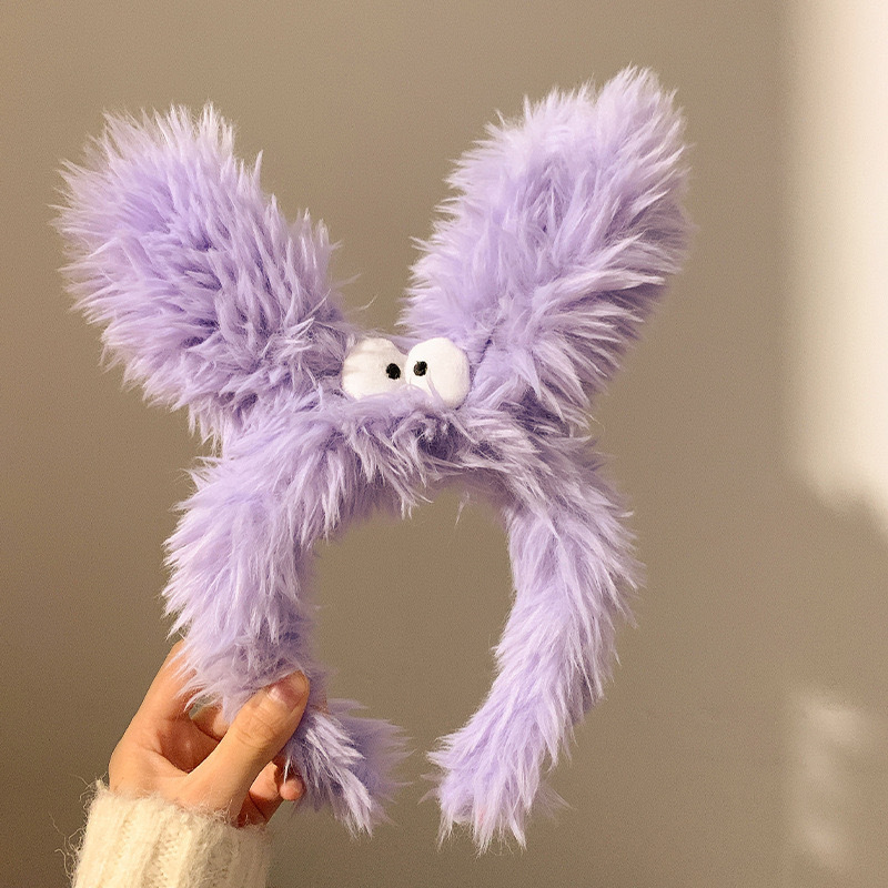 かわいいリボンウサギの耳ぬいぐるみヘッドバンドレース洗顔ヘッドバンド子供用ヘアピン 2025 新しい帽子|undefined