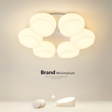 新款客廳燈高級感現代簡約北歐創意時尚網紅大廳白色極簡吸頂燈