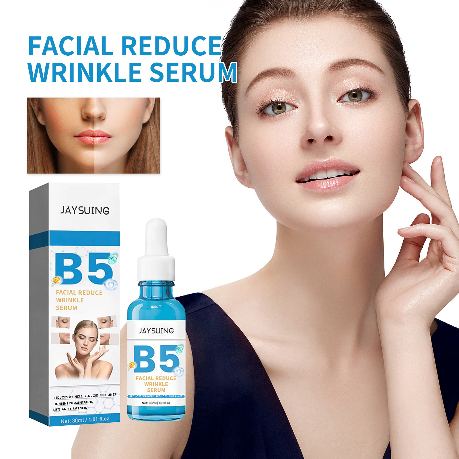 Jaysuing B5 Anti-Wrinkle Essence fade wrinkles French lines hydrating moisturizing firming whitening skin anti-aging