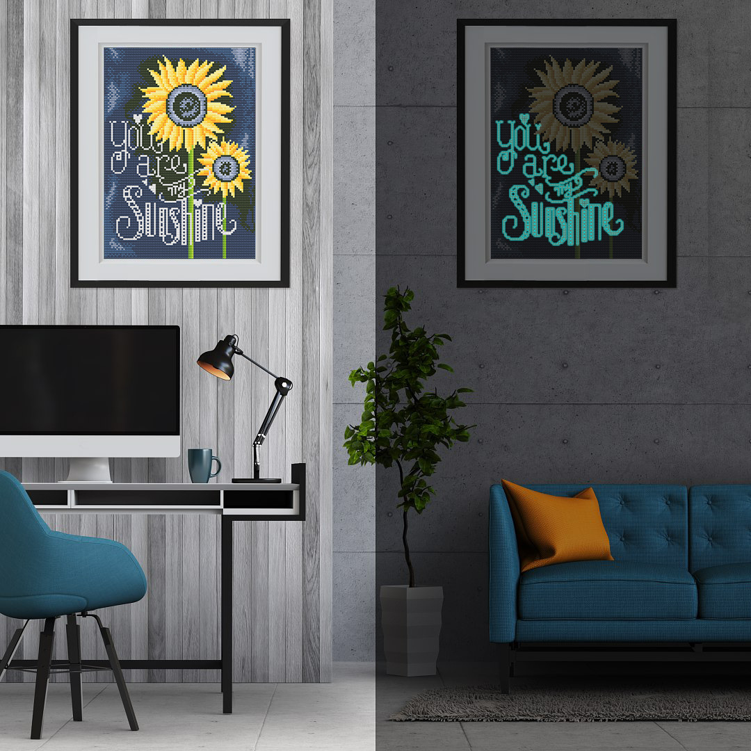 Explosiones transfronterizas pinturas de diamantes luminosas hechas a mano dormitorio sala de estar pinturas de diamantes perimetrales decoración luminosa sin marco