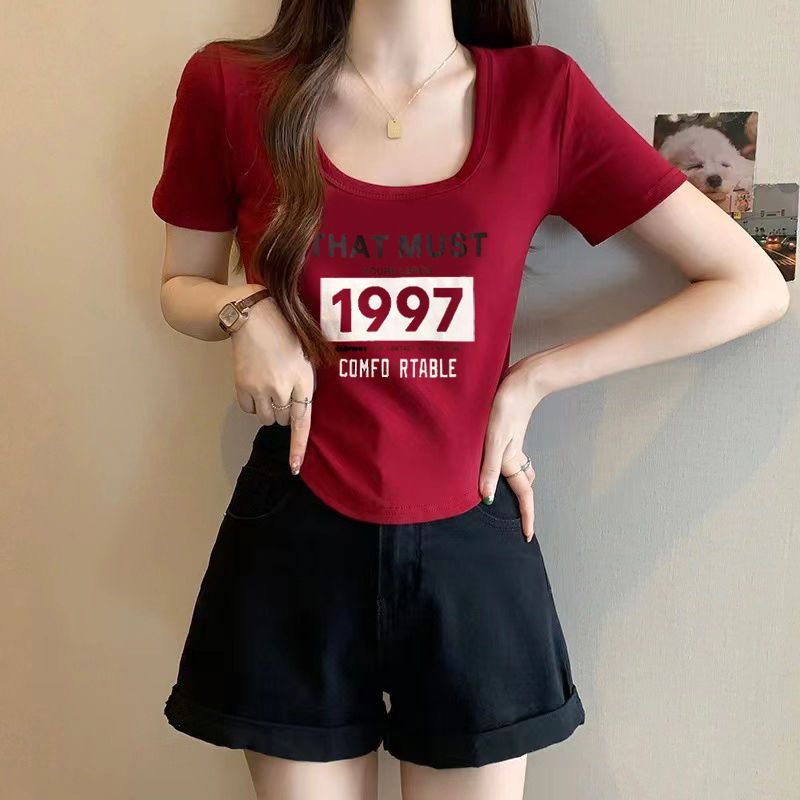 Korean Style New Summer Plus-Size Women's Clothing for Chubby Women, Designed with Printed Short-Sleeve T-Shirts, Versatile Niche Loose Outerwear Tops