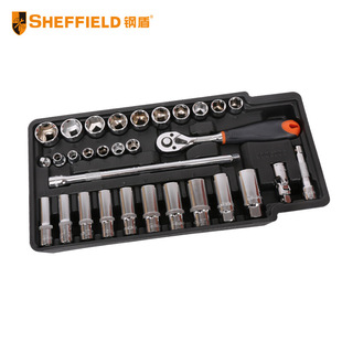 Steel Shield S025022 31-Piece 10mm Series Socket Wrench Set Ratchet Wrench Set Machine Repair Auto Repair
