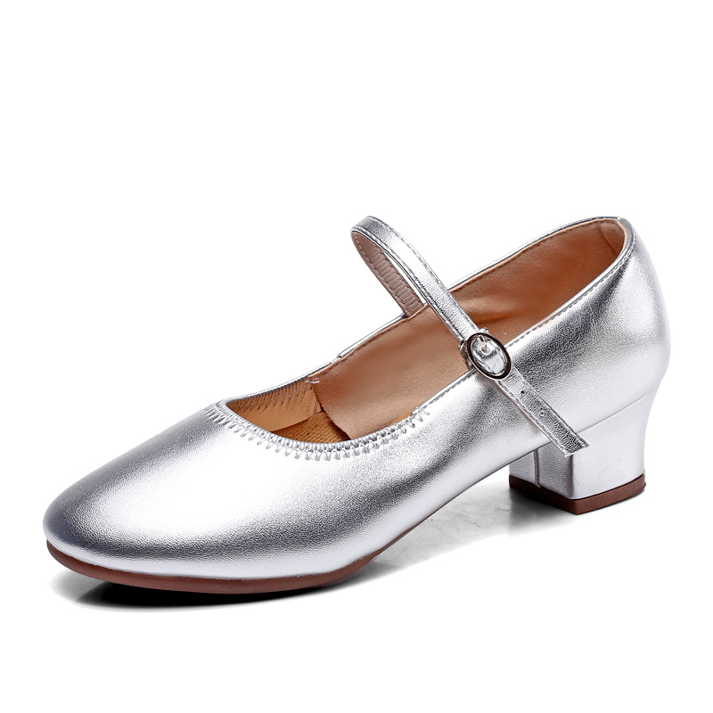 Dance Shoes Square For Women, Latin Thick Adult Women's Low And Medium Heel, Soft Sole Dance Performance Shoes, Single Shoes_voghion.com