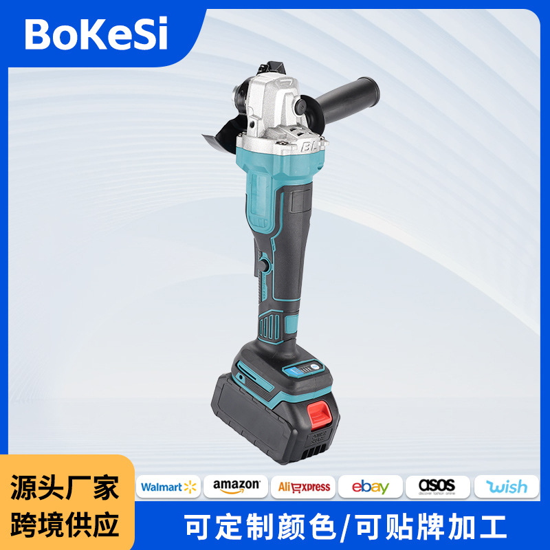跨境大功率100电动角磨机外贸多功能家用125锂电切割机电动打磨机