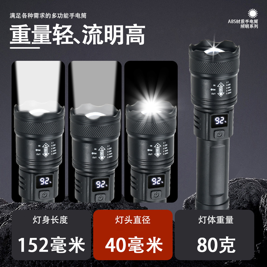 Luz brillante ultra brillante linterna multifuncional al aire libre zoom doméstico carga remota lámpara lateral con imán linterna de emergencia