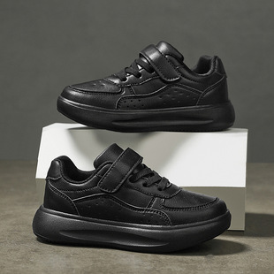 Children's black shoes children's white sneaker boys' white shoes leather Primary School Boys' board shoes girls' white shoes
