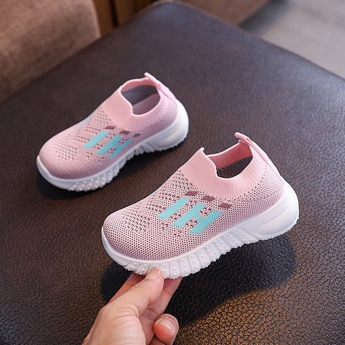 Knit Shoes for Boys and Girls, Unisex Single Shoes, Medium and Large Children's Shoes, Spring and Autumn Style, Plain and Breathable Student Shoes, Fashion and Casual Shoes