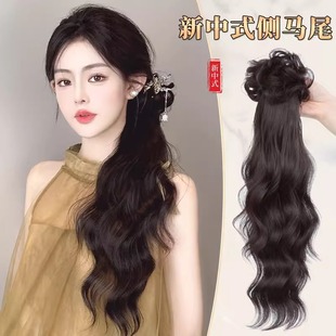 Wig Braid Ponytail Female New Chinoiserie Bud Ponytail Wig Braid Simulated Human Hair Ancient Style Wig Grab Clip Side Ponytail