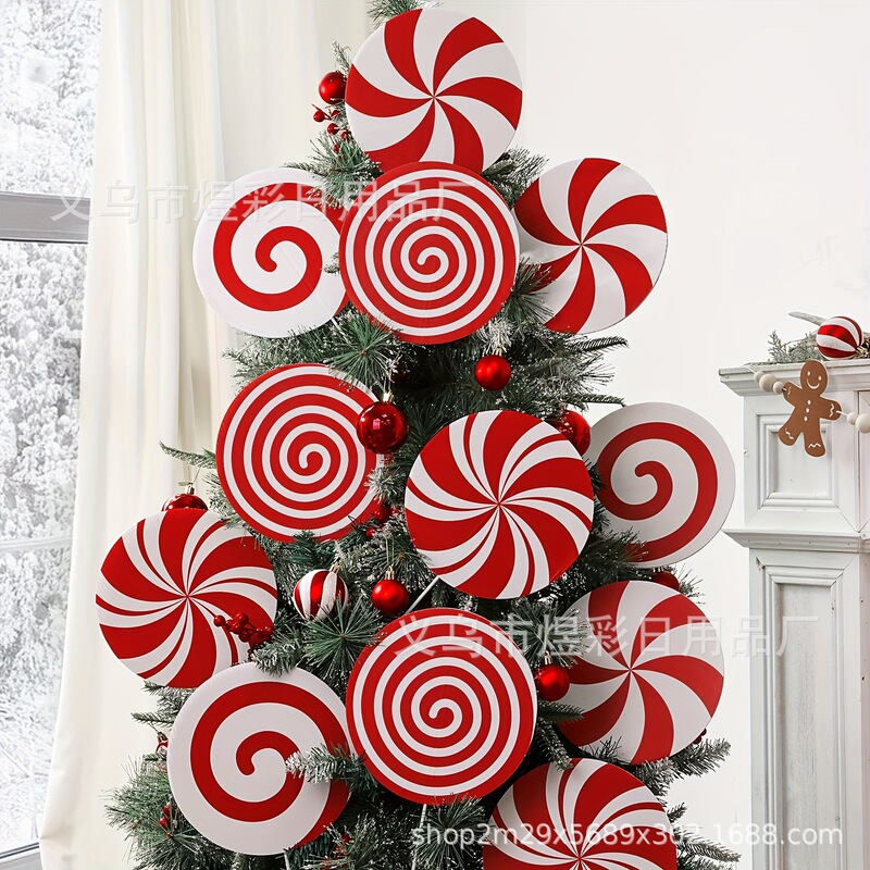 Temu Popular Christmas Hollow Board Tree Plug-In Christmas Tree Decoration Christmas Donut Gingerbread Man Party Decoration Props