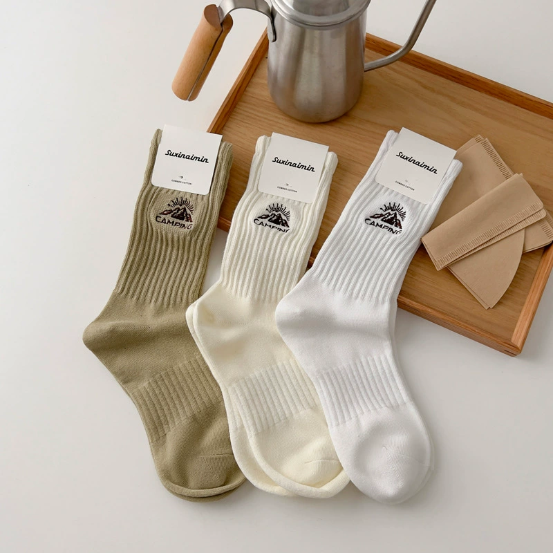 Демисезонная брендовая вышивка, спорт knee socks (колготки с вышивкой), с вышивкой, 36