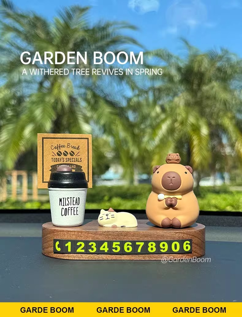Car Temporary Parking Number Plate, Cute High-End Car Moving Phone Plate, Creative Decorative Ornaments in the Car