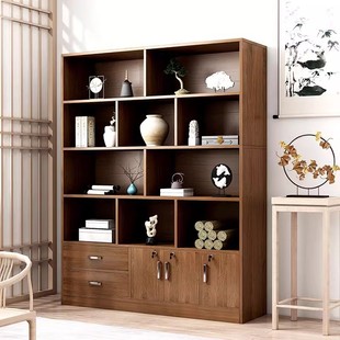 Bogu Rack Solid Wood Color Chinese Storage Cabinet Wine Cabinet Wall Cabinet Living Room Display Cabinet Tea Rack Tea Cabinet Storage Rack