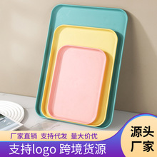 跨境长方形塑料托盘餐用食堂酒店盘水果零食果盘PP餐盘收纳玩具